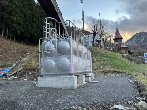 風穴の里受水槽基礎工事終了