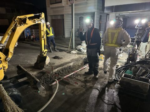 夜間漏水工事